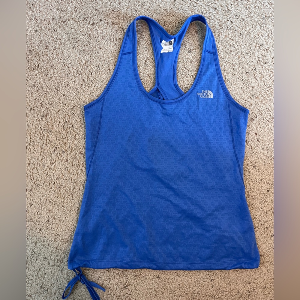 North Face Women’s Blue Open Back Exercise Tank, Size Medium
